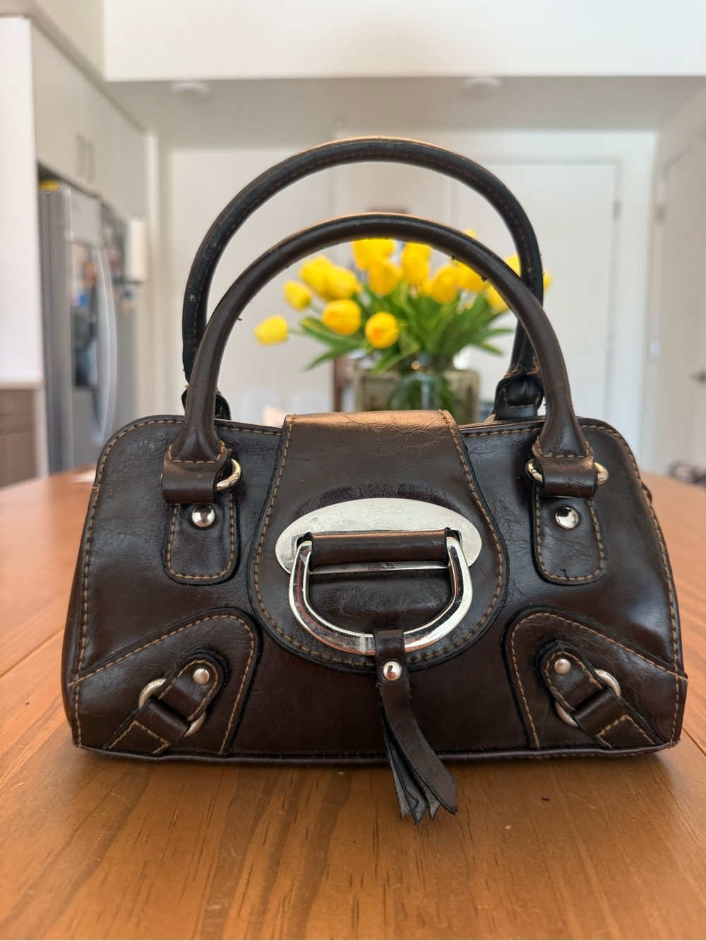 Leather Satchel Handbag